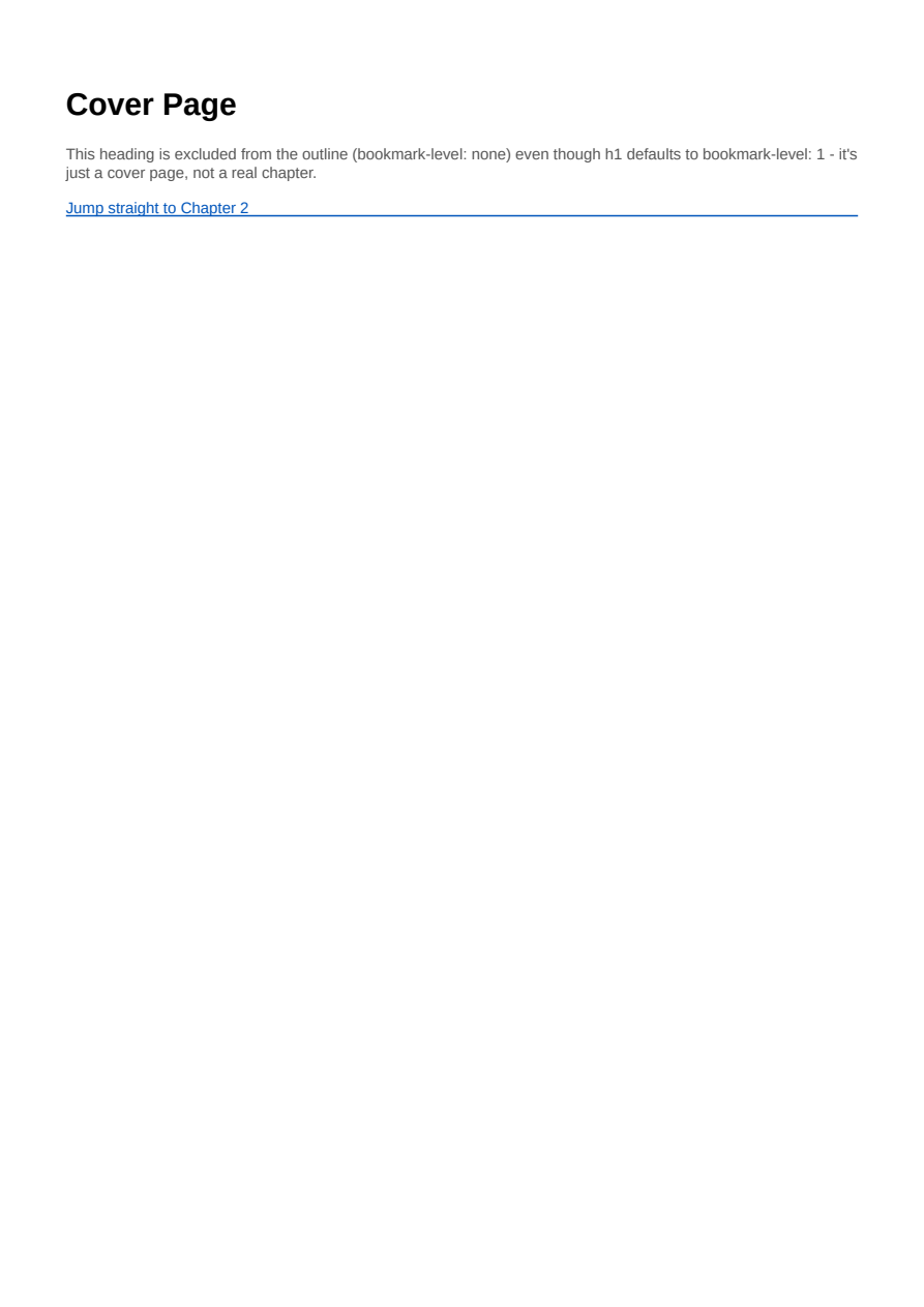 First page of the PDF Bookmarks (Outline) showcase PDF