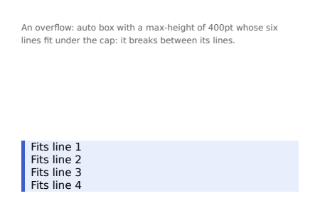First page of the Capped Scroll Containers Across Pages showcase PDF