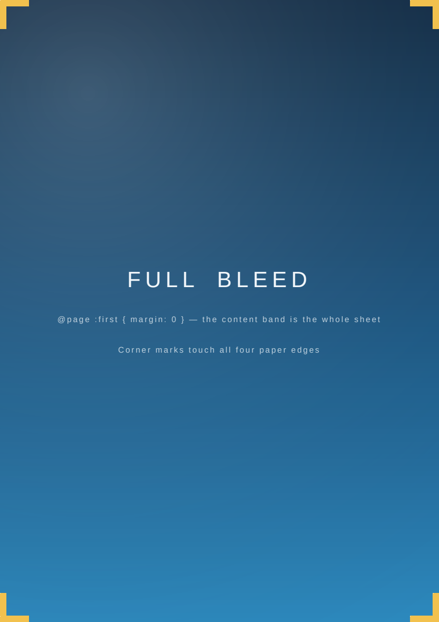 First page of the Full-Bleed Pages showcase PDF