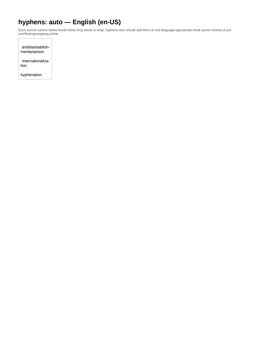 First page of the Hyphenation — English (en-US) showcase PDF