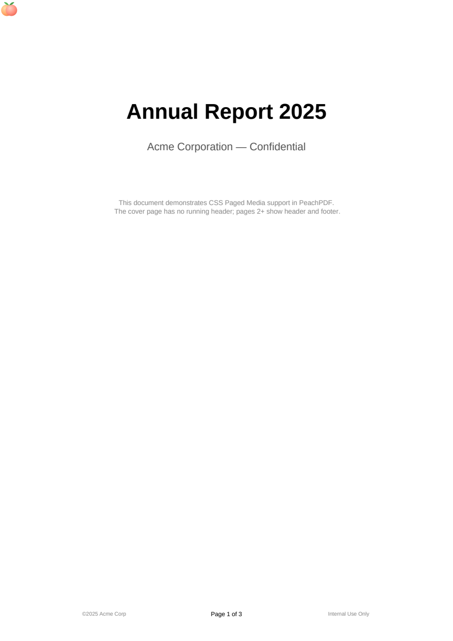 First page of the Paged Media showcase PDF
