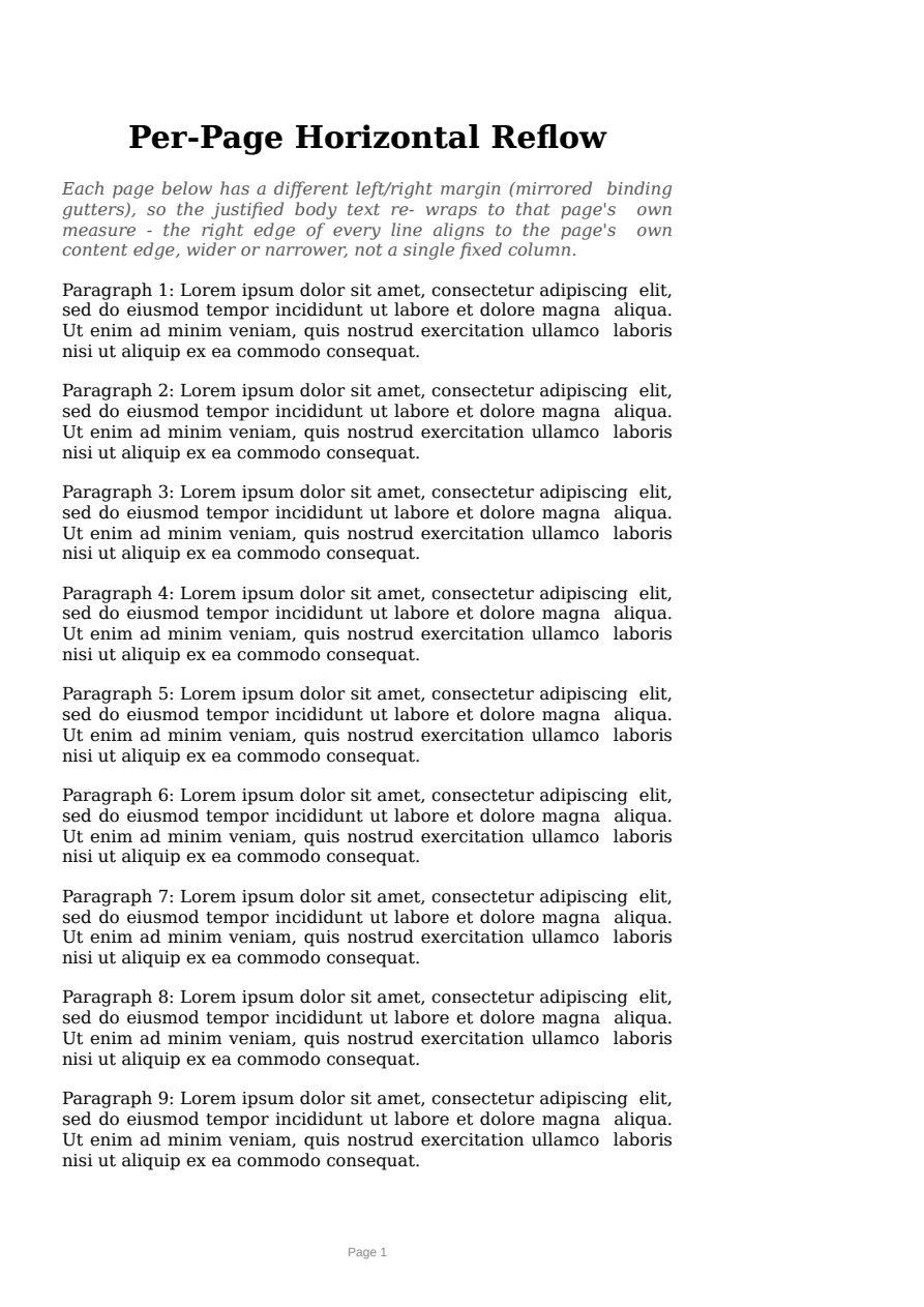 First page of the Per-page Reflow showcase PDF