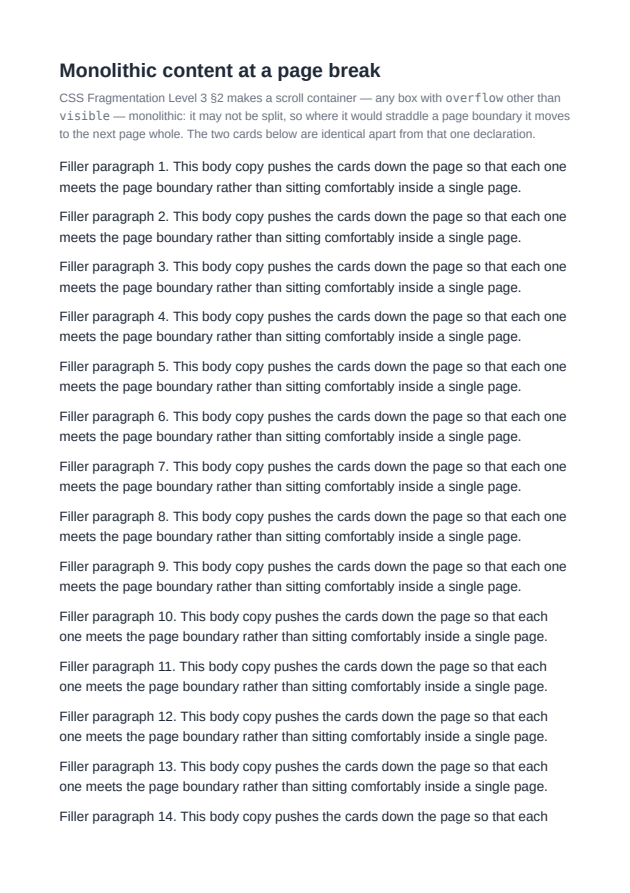 First page of the Monolithic Content showcase PDF