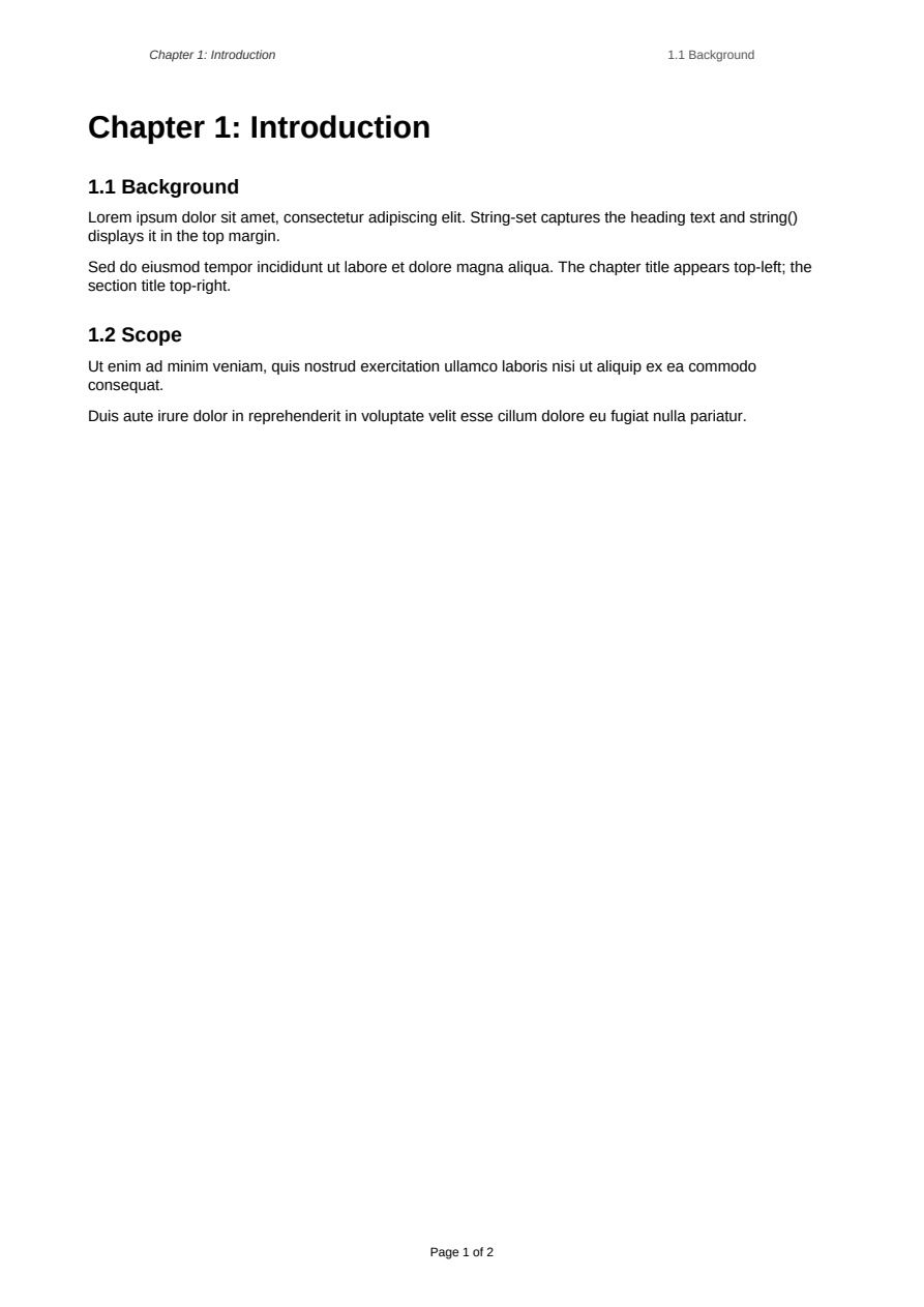 First page of the Named Strings showcase PDF