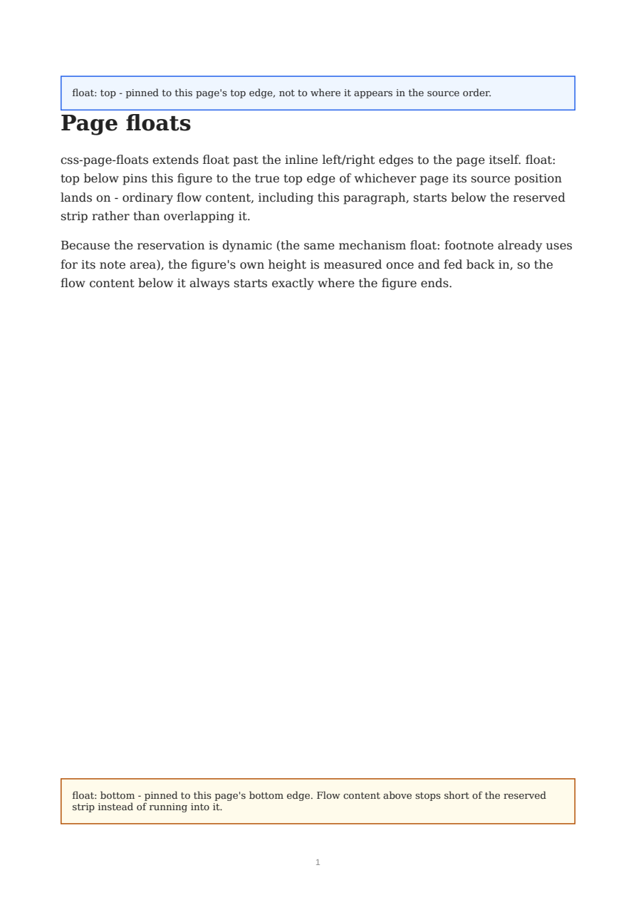 First page of the Page floats showcase PDF