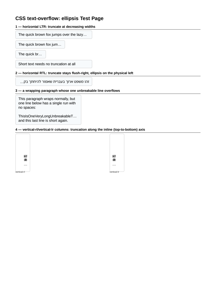 First page of the text-overflow: ellipsis showcase PDF