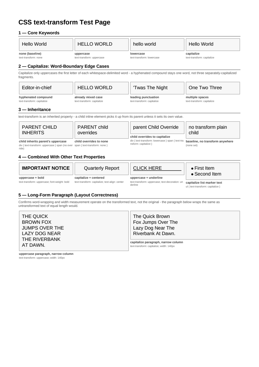 First page of the text-transform showcase PDF